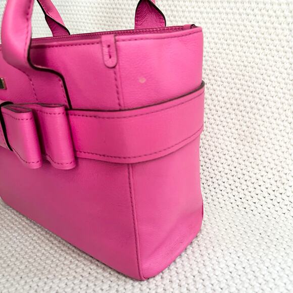 Kate  Spade Villabella Quinn Pink Top Handle Bow Triple Compartment Satchel - Picture 6 of 9